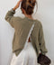 Pull dos nu dentelle - olive