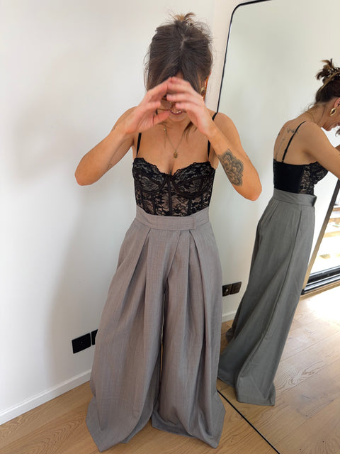 Pantalon à scratch - gris