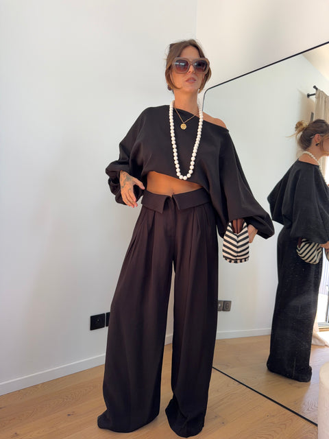 Pantalon à revers - noir