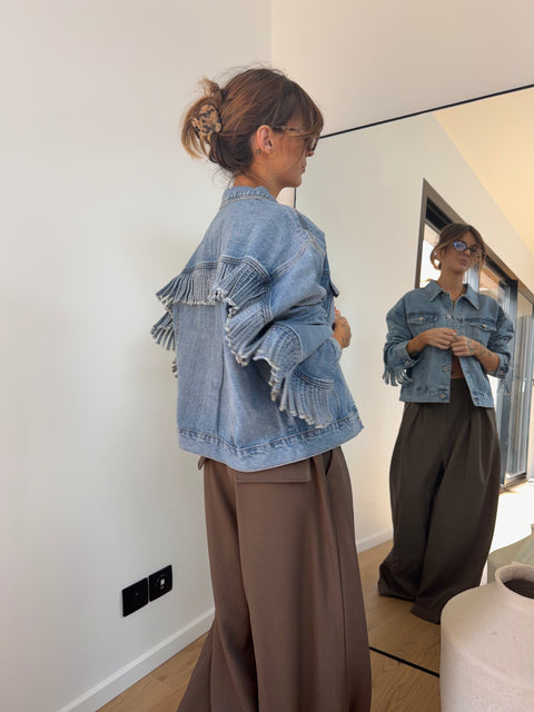 Veste à franges - jeans (pre commande)
