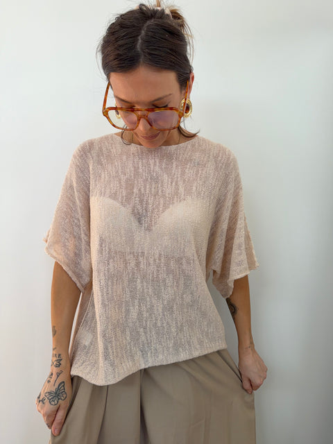 Top en maille - beige