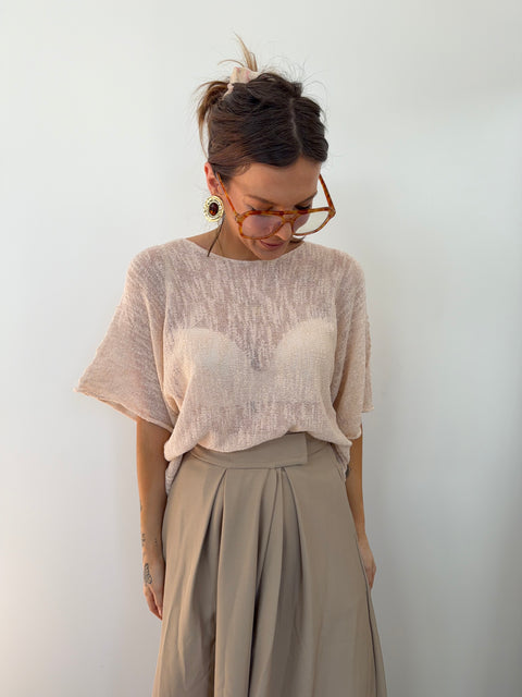 Top en maille - beige