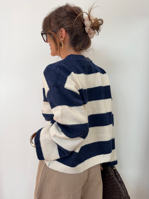 Pull à Rayure - "edition19" Marine