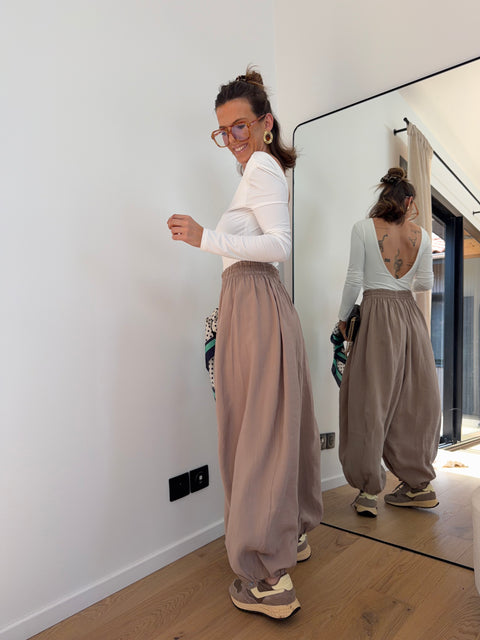 Pantalon ballon - taupe (pré commande)