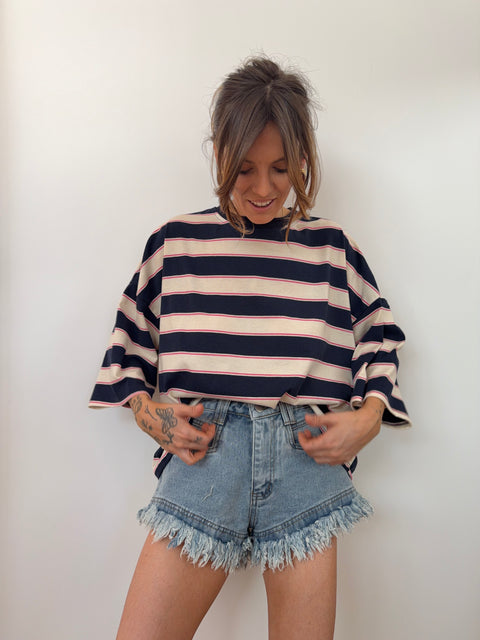 Short en jean - bleu