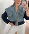 Veste bi-matière en jean