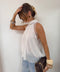 Haut dentelle en transparence - blanc