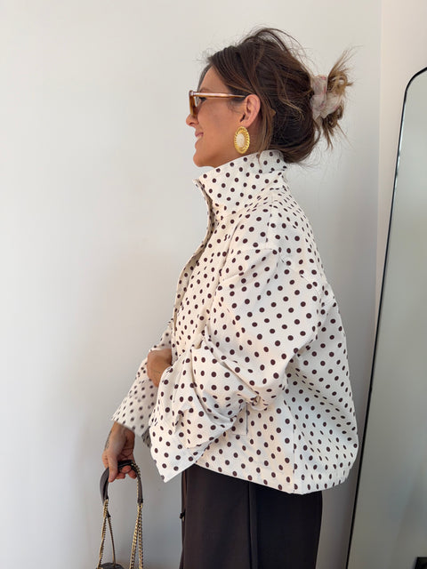 Veste à pois - chocolat