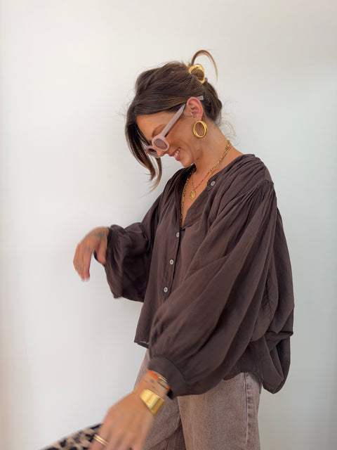 Chemise Gina - chocolat