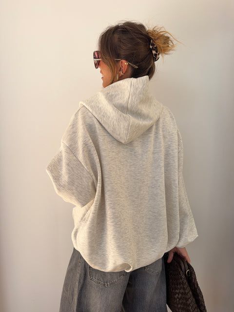 Veste à capuche oversize grise chiné