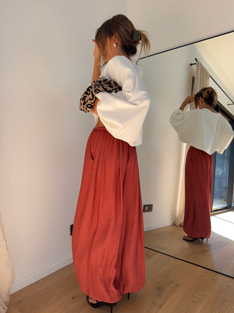 Pantalon en viscose - terracotta
