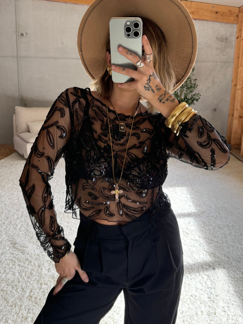 Top à perles - emy