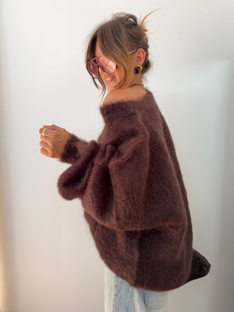 Pull 80% Mohair - chocolat