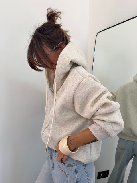 Veste sweat à zip - greige