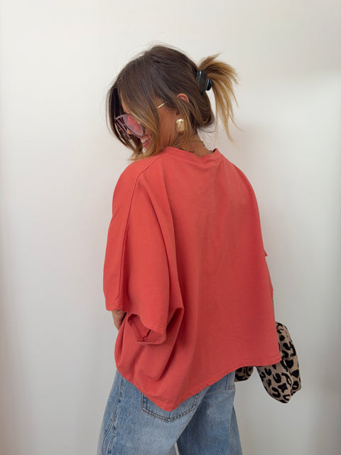 T-shirt épais parfait - corail