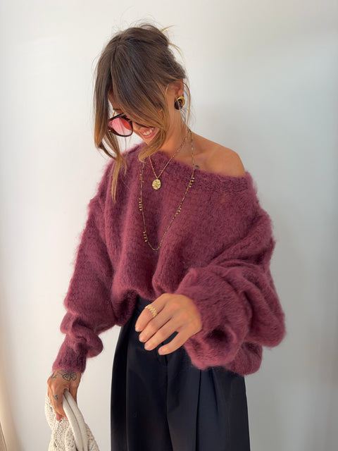 Pull 80% Mohair - vino