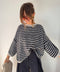 Pull manches 3/4 rayé - bleu marine
