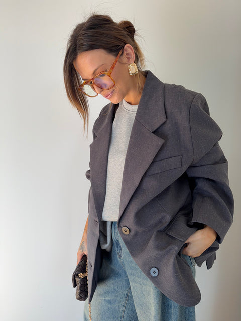 Blazer oversize - bleu gris