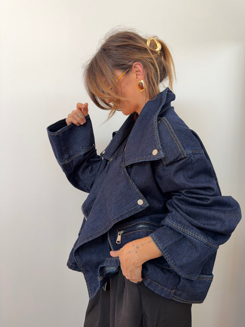 Veste en jean oversize - bleu foncé
