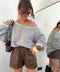 Short en similicuir chocolat