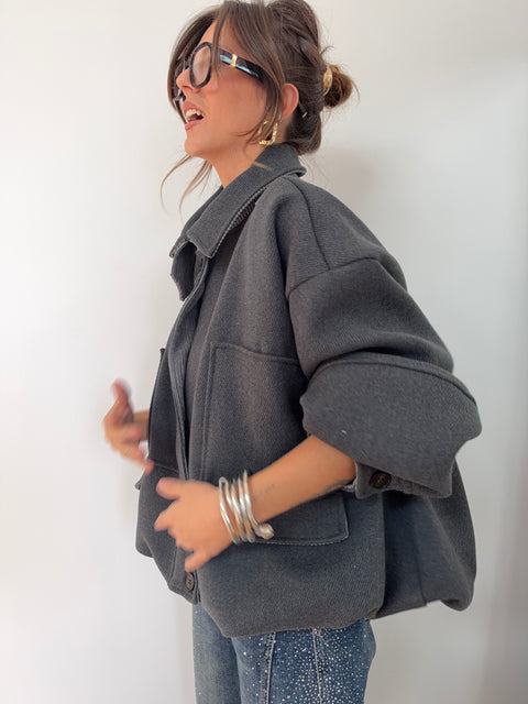 Veste loose - grise anthracite
