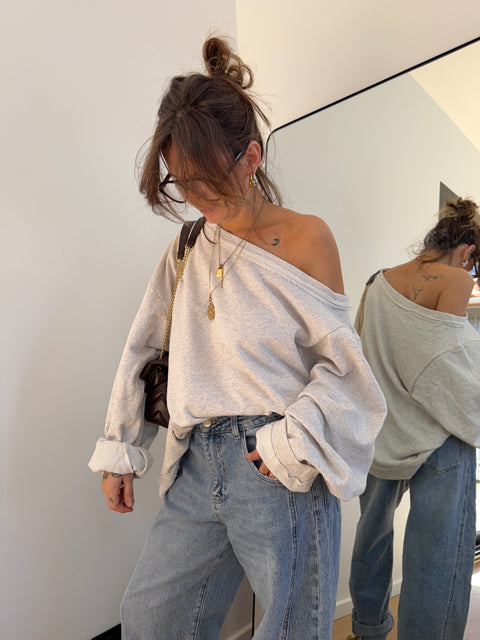 Sweat oversize - gris clair