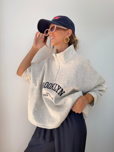 Sweat Brooklyn - gris chiné