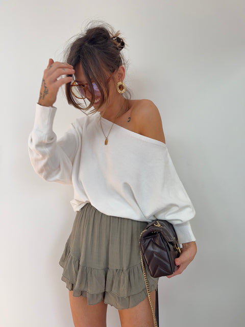 Jupe short kaki