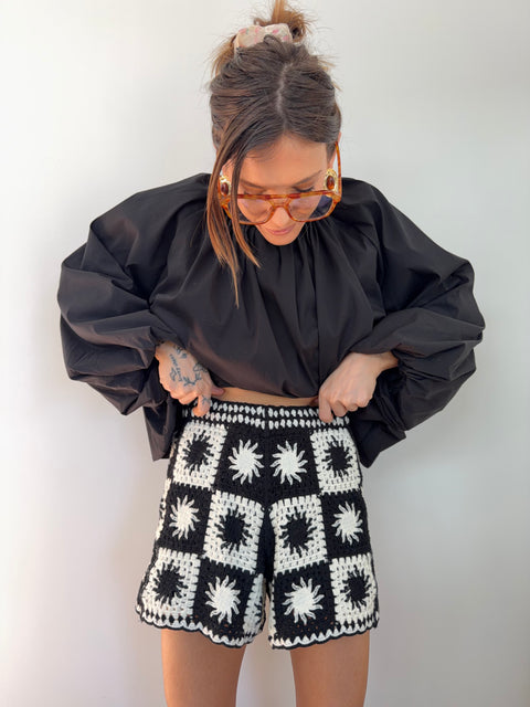 Short en crochet - noir