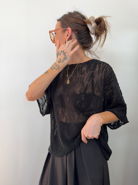 Top en maille - noir