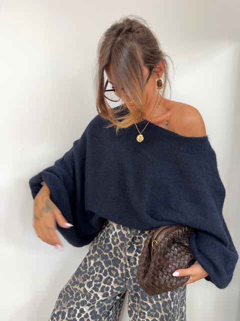 Pull oversize - bleu marine
