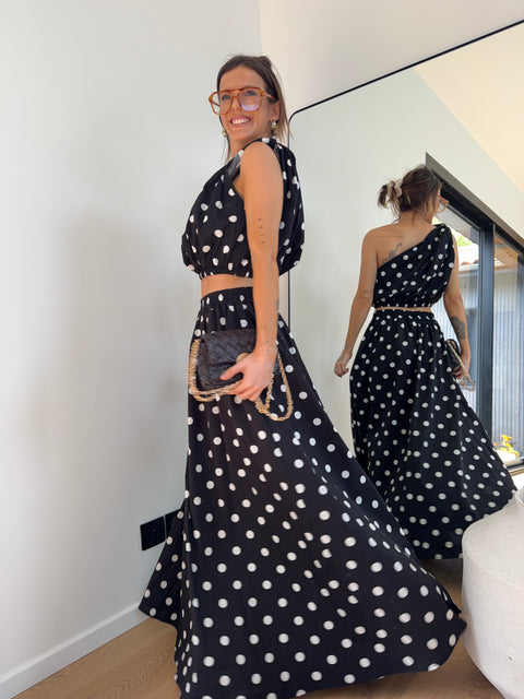 Ensemble à pois - noir