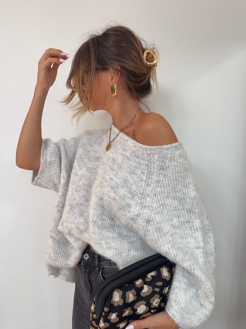 Pull manches 3/4 - gris