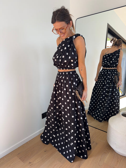 Ensemble à pois - noir