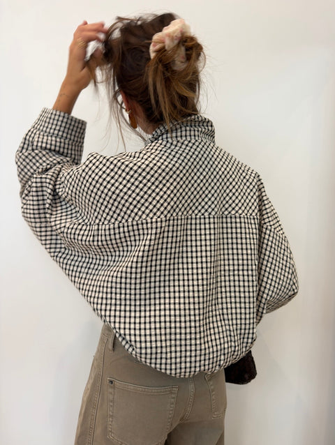 Veste à carreau - écru & noir