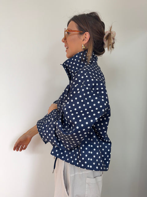 Veste à pois - marine et blanche