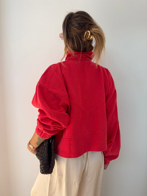 Veste en jean - rouge