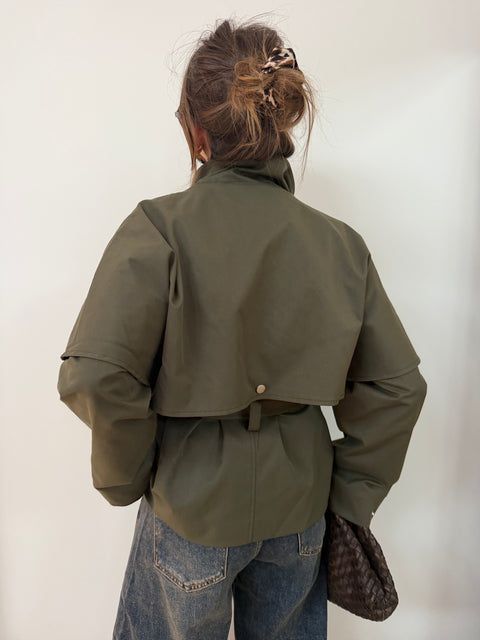 Veste à ceinture - Kaki