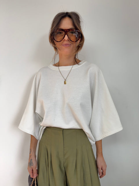 Sweat manches 3/4 - blanc