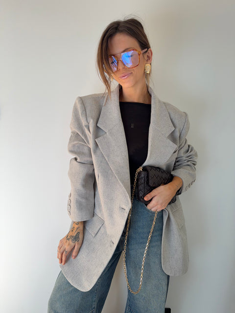 Blazer oversize - gris clair chiné