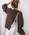 Pull dos nu dentelle - choco