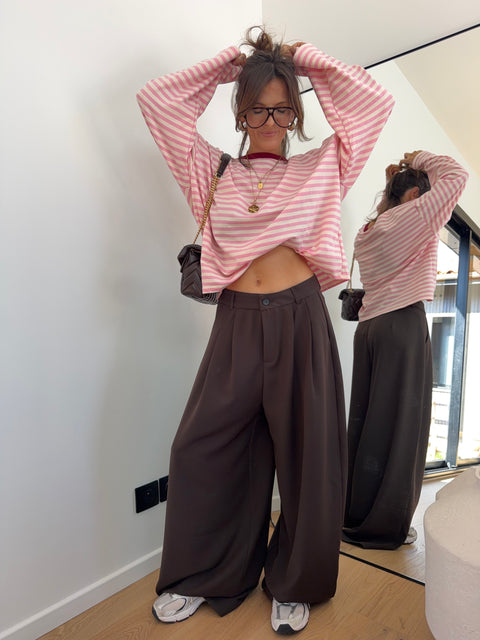 Pantalon droit Joe - chocolat