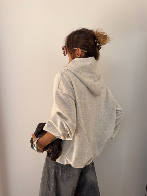 Veste à capuche oversize grise chiné
