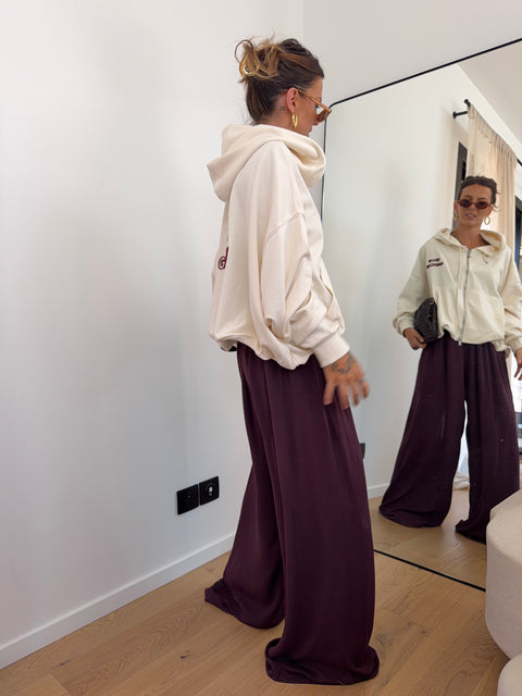 Pantalon fluide prune