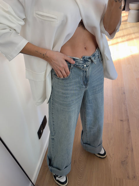 Jeans à revers - bleu vintage