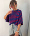 Pull Paris rayé - rouge & bleu roi