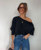 Pull asymétrique - noir