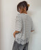 T-shirt rayé dentelle - gris