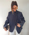 Blazer à bouton rayé - bleu marine