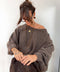 Pull asymétrique manches longues - moka
